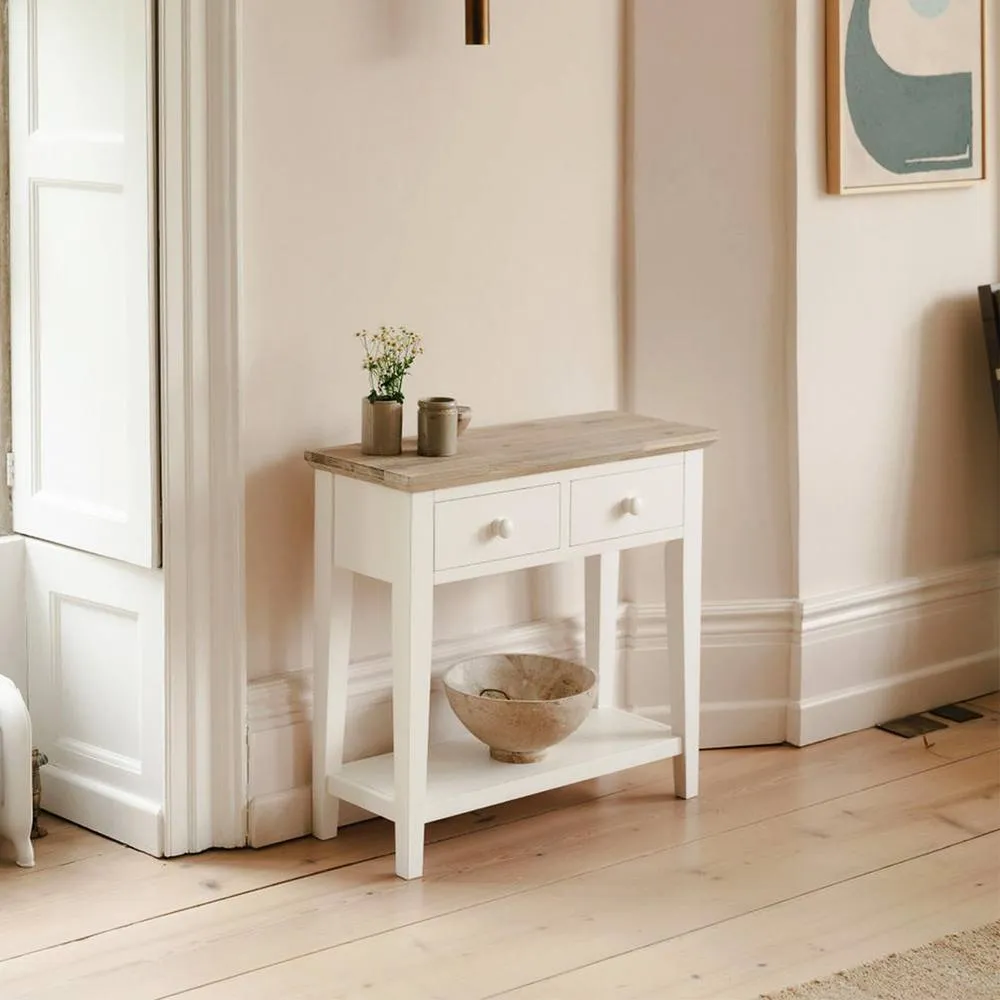 Statement Furniture Florence Console Table with 2 Drawers in White 2