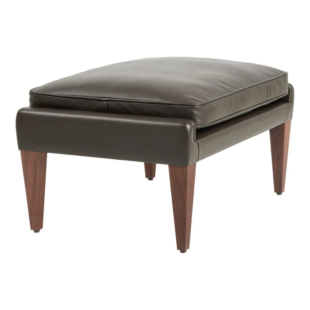 Gubi V11 Ottoman in Smooth Leather Coffee and American Walnut 2