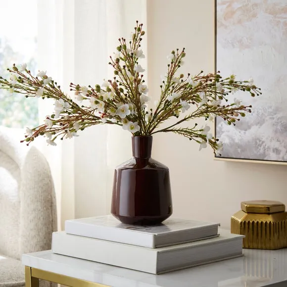 Gloss Brown High Necked Bottle Vase
