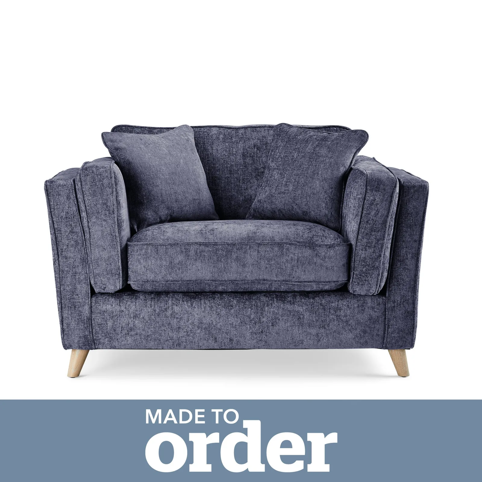 Arabella Snuggle Chair Luxury Chenille Navy Blue