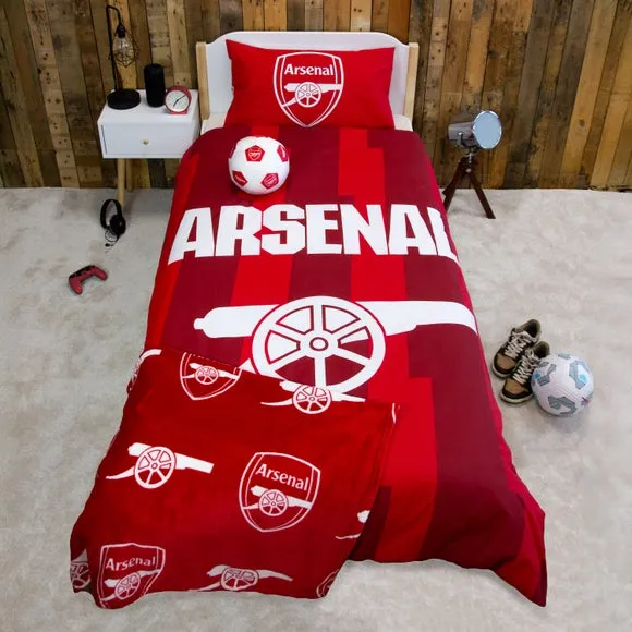 Arsenal Lightning Polycotton Duvet Cover & Pillowcase Set