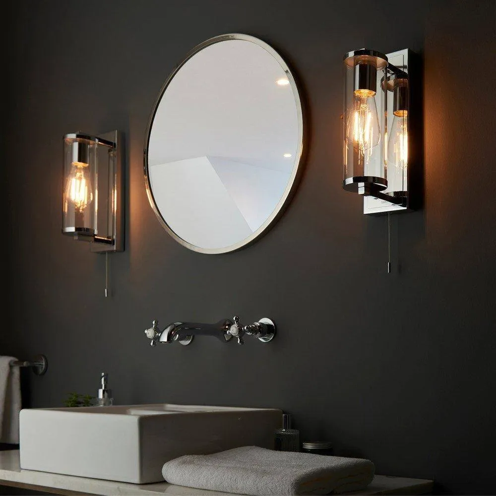 Netlighting 'COMO' Non Dimmable Stylish Contemporary Bathroom Glass Wall Lamp in Silver 2