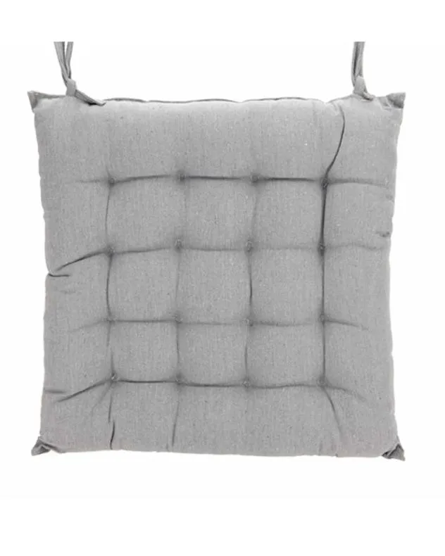 Dibor Set of 2 Grey Indoor Outdoor Seat Pads Chair Cushions L40cm x W40cm 2