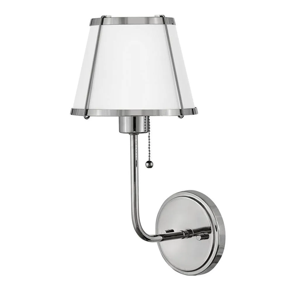 Netlighting Hinkley Clarke Wall Lamp Shade Nickel White Metal Shade 1x E27 in Grey