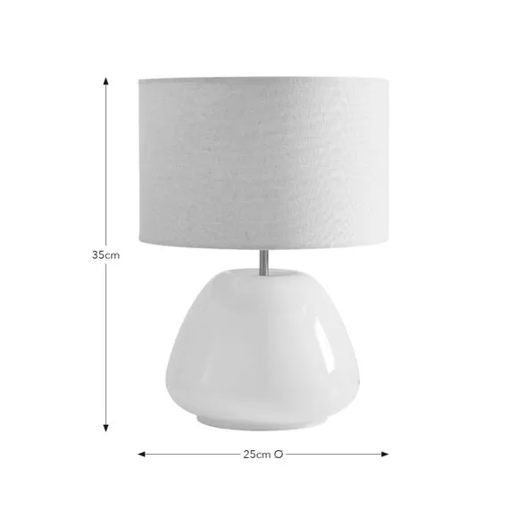Pebble Milky Glass Table Lamp 6