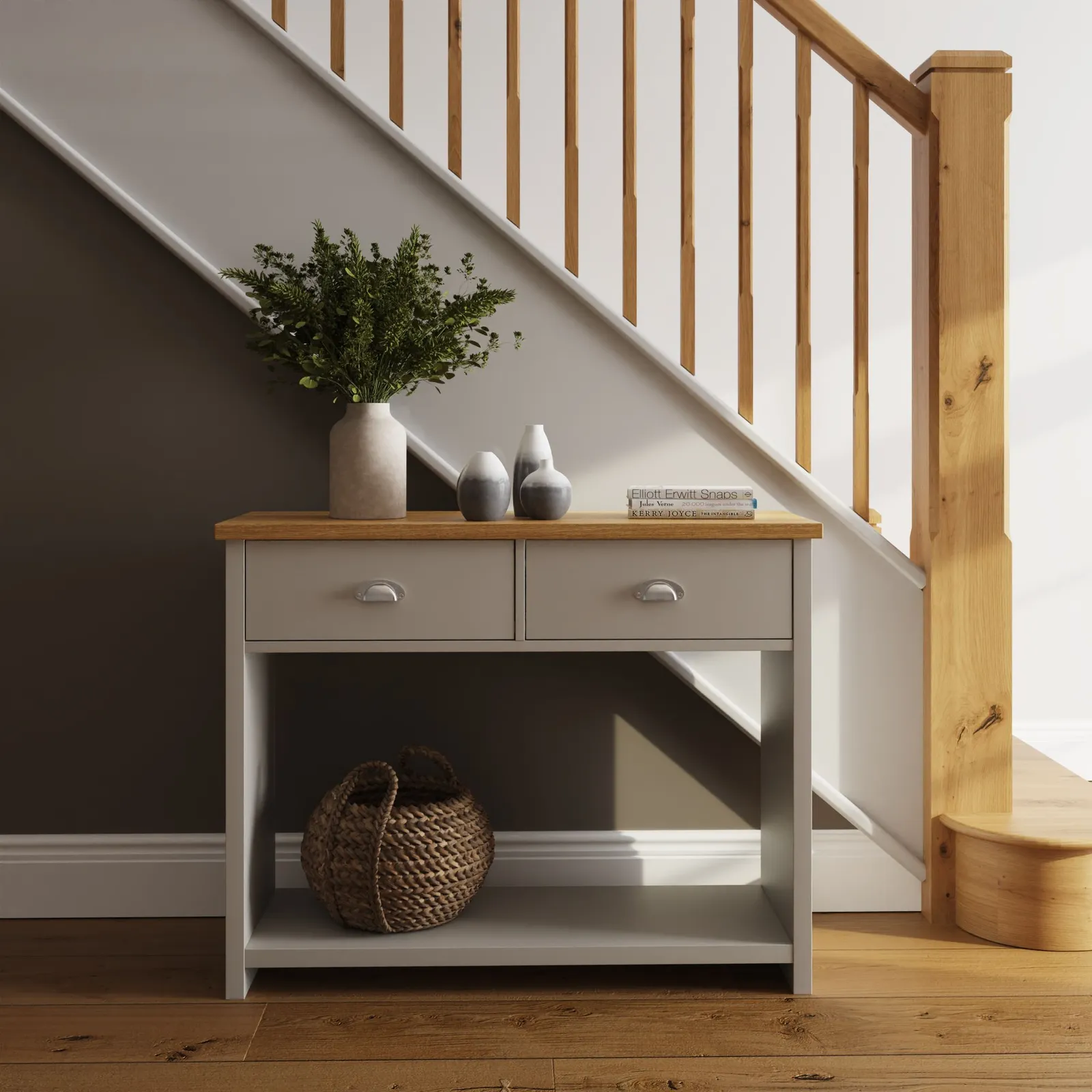 GFW Lancaster Console Hall Table in Grey 1