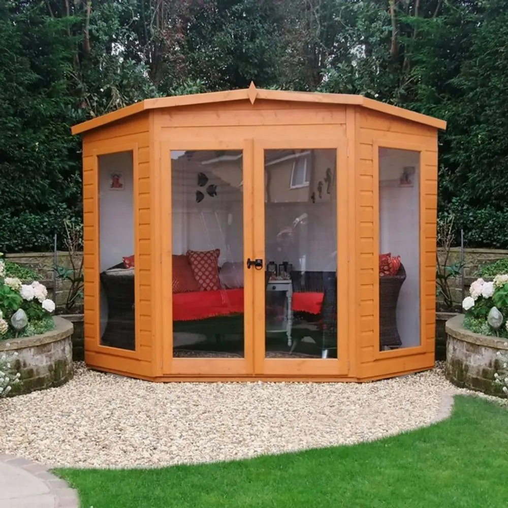 Shires Barclay High Spec Shiplap Summerhouse Garden Sun Room Approx 10x10 ft in Brown 3