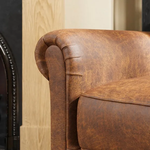 Alba Relaxed Faux Leather Occasional Armchair 4