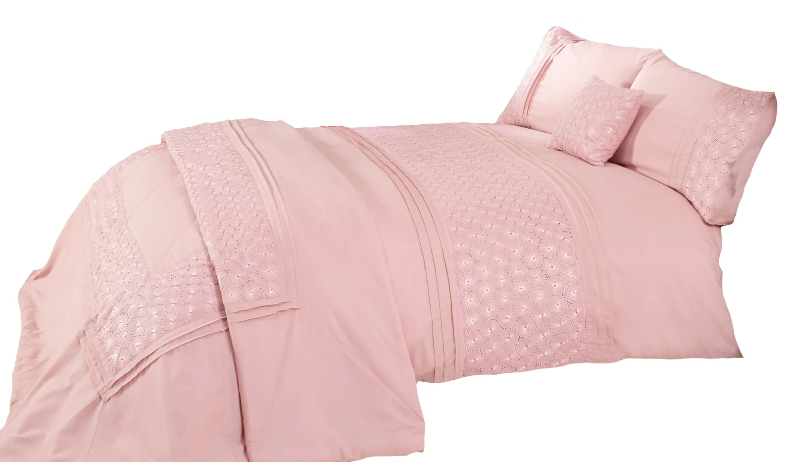 Rapport Home Everdean Polycotton Duvet Cover Set With Pillowcase in Pink 2