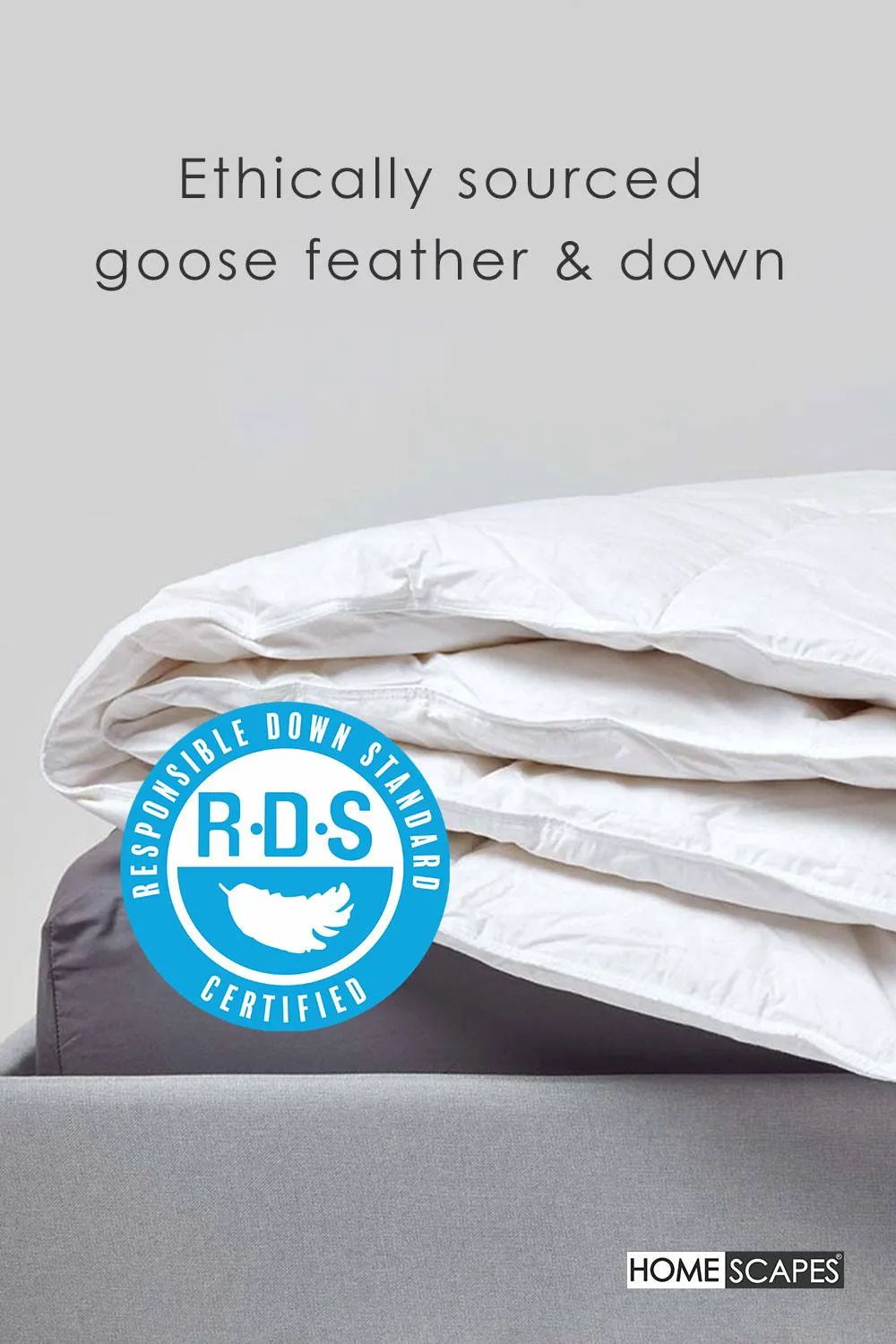 Homescapes Goose Feather & Down 2.5 Tog Summer Duvet in White 2