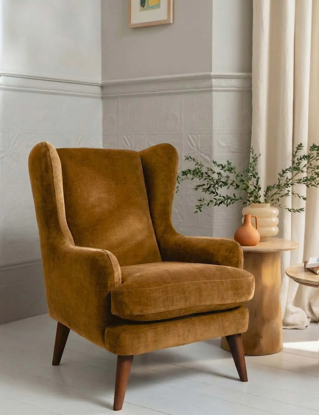 BARKER AND STONEHOUSE Sven Chenille Armchair Camel