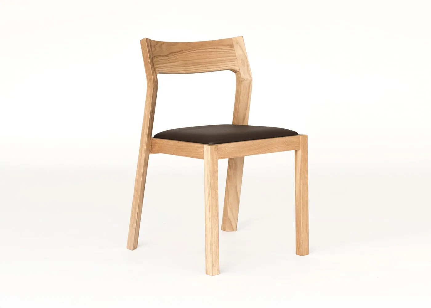 Case Profile Chair, Oak with Black Leather Seat