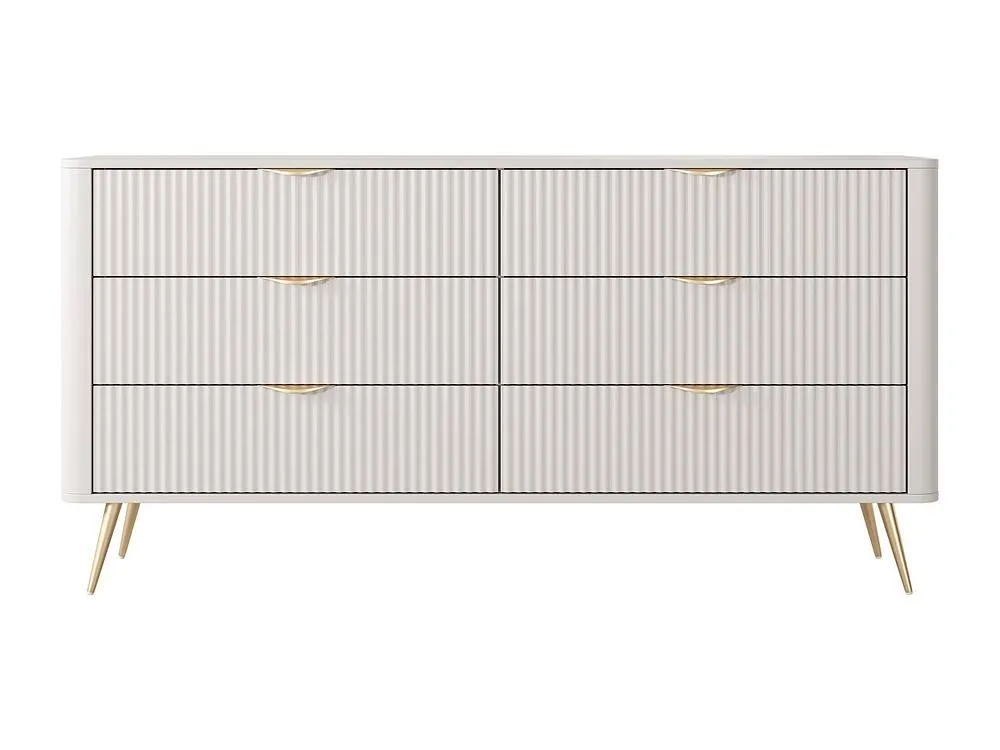 Vente-unique 6-Drawer Chest Of Drawers - Beige & Gold - ELONARIA II 2