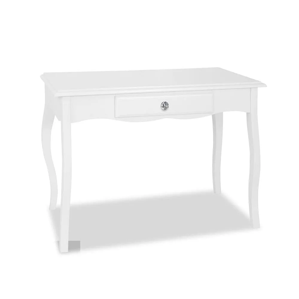 Statement Furniture Romance Dressing Table with Crystal Handles in Cool White 2
