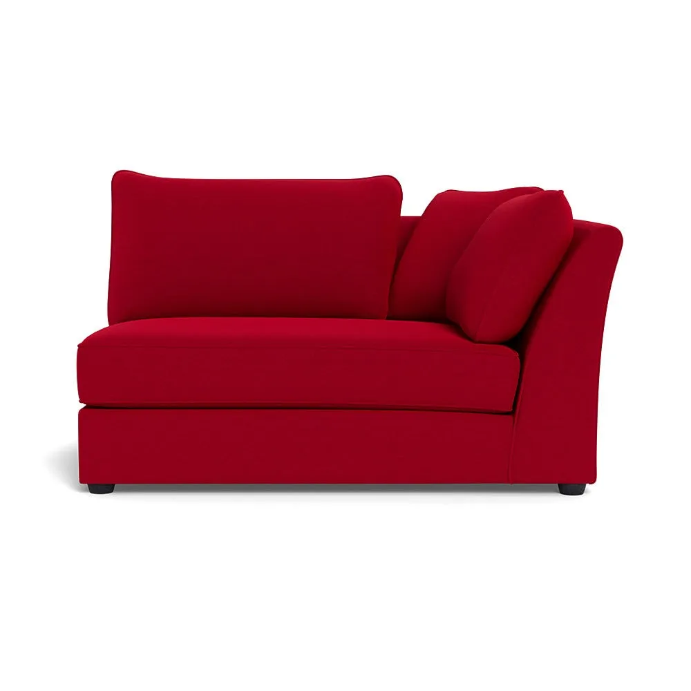 Heal's Tailor Large Curved Right Hand Facing Corner Unit Melton Wool Red Oxide Black Feet