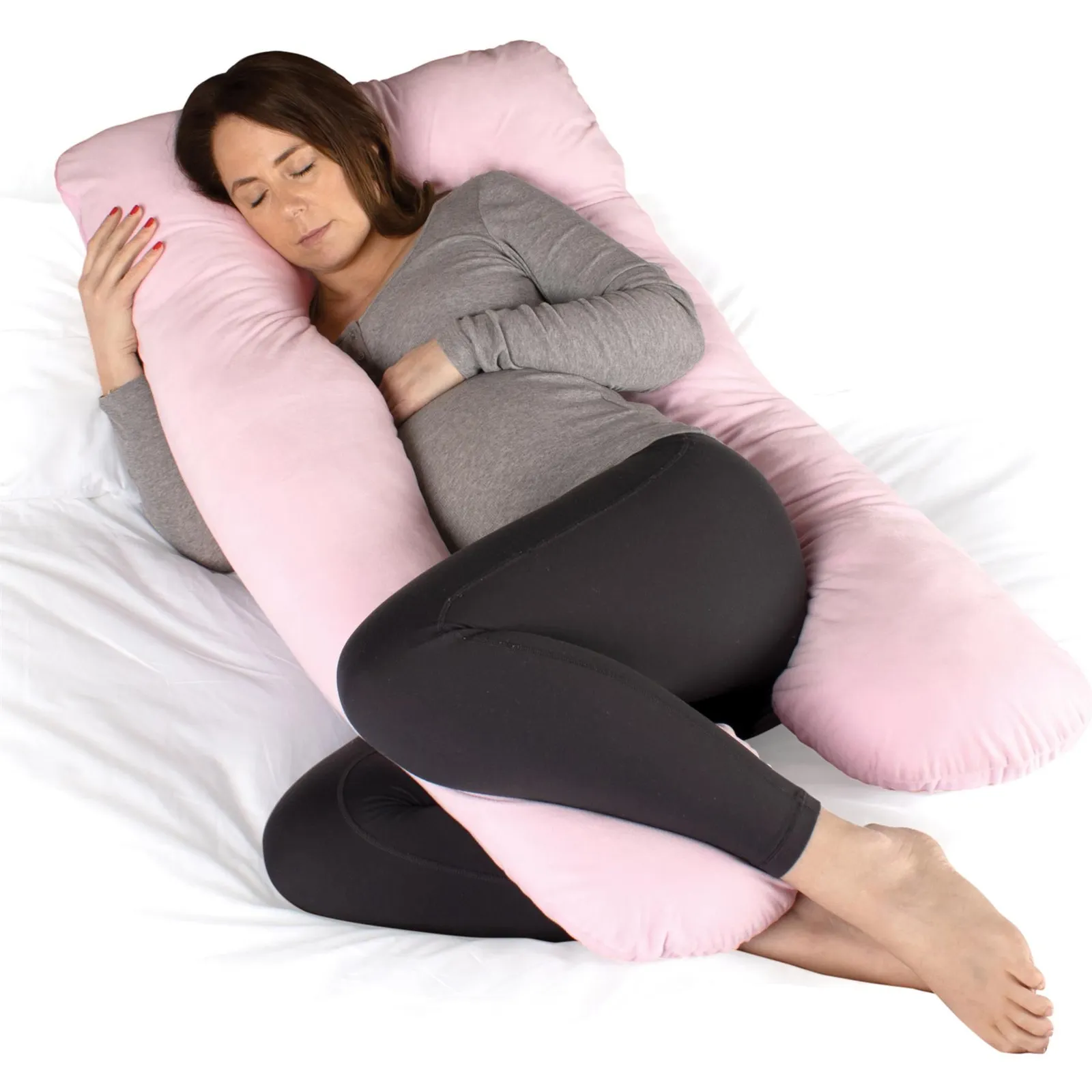 Dreamcatcher Pregnancy Pillow Micro Fleece U Shaped Maternity Support Pillow Blue in Pink