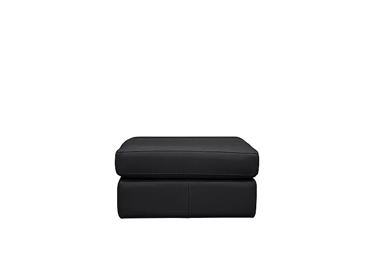 Seattle Leather Storage Footstool - Cambridge Black