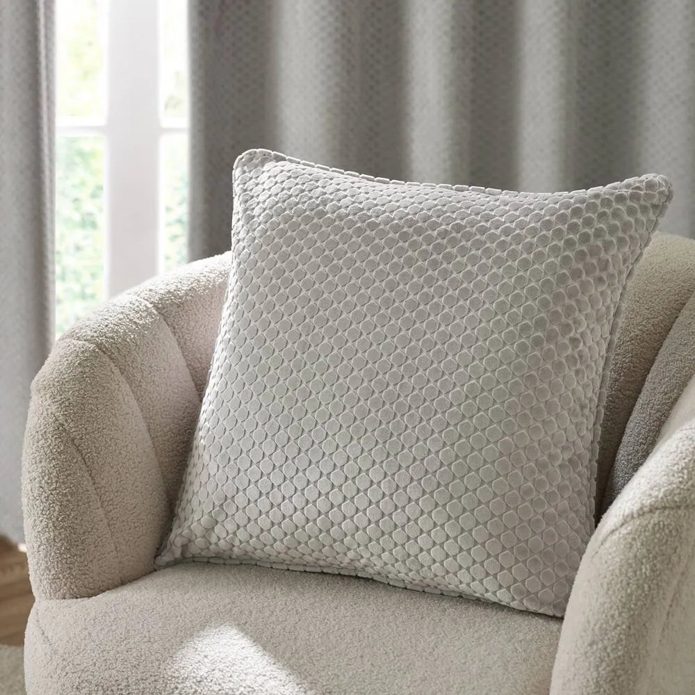 Paoletti Neptune Velvet Cushion in Silver 1