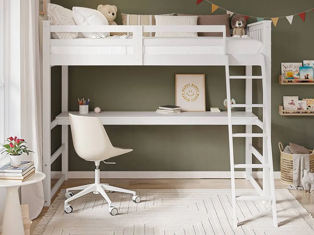 Flair Jules High Sleeper with Desk White 2