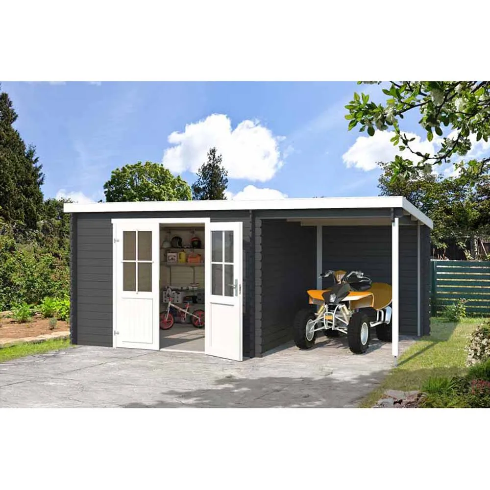 Lasita Maja Ltd Tampa-Log Cabin, Wooden Garden Room, Home Office - L501xW319xH210.9 cm in Brown 5