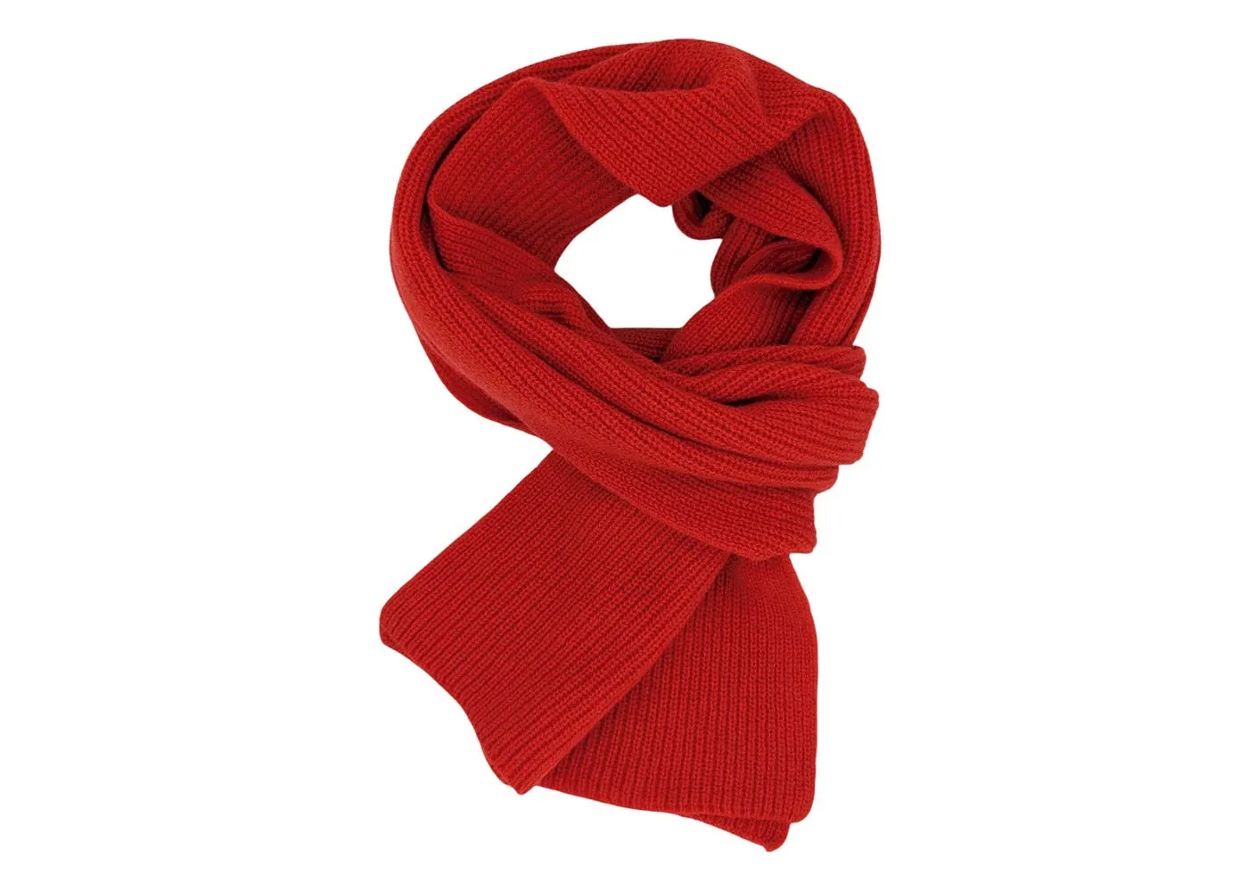 Catherine Tough Ribbed Lambswool Scarf Scarlet Red