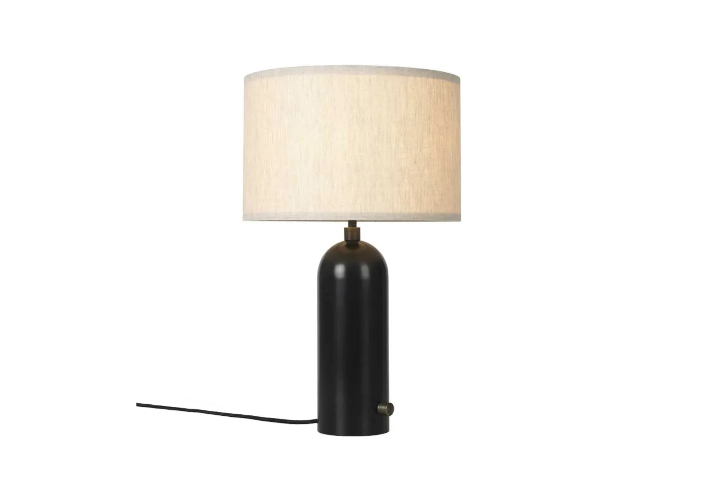 Gubi Gravity Table Lamp Small Blackened Steel Base Canvas Shade