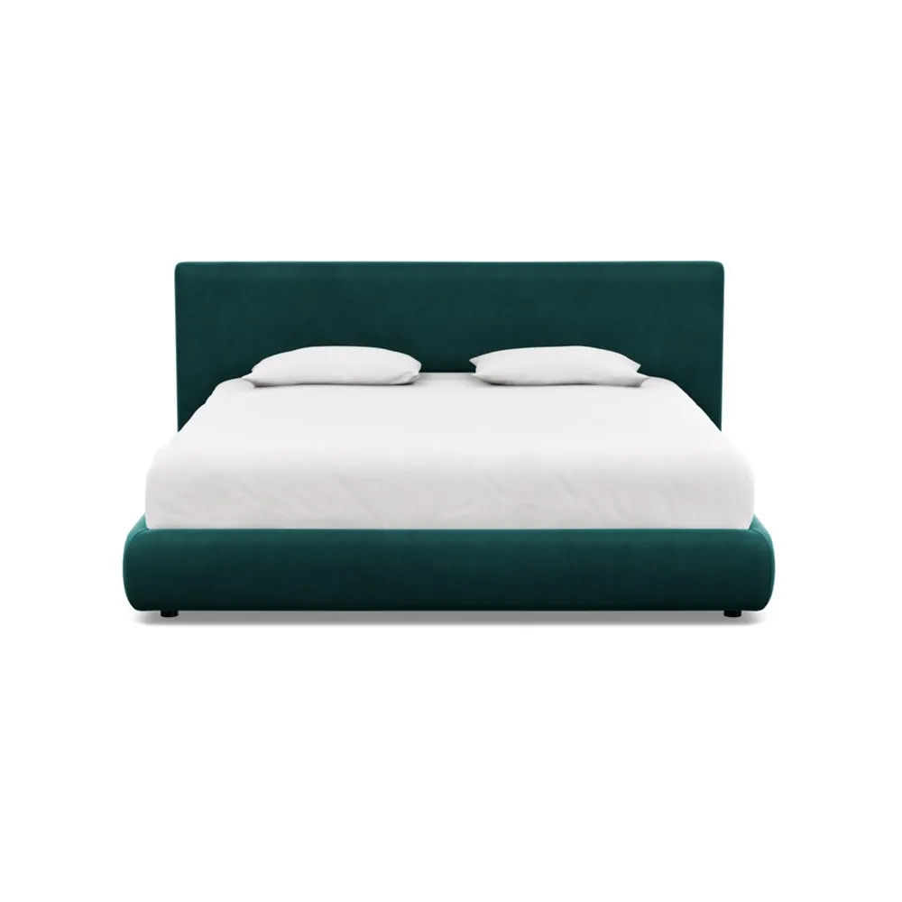 Heal's Alba Bed Super King Marylebone Velvet Emerald Green
