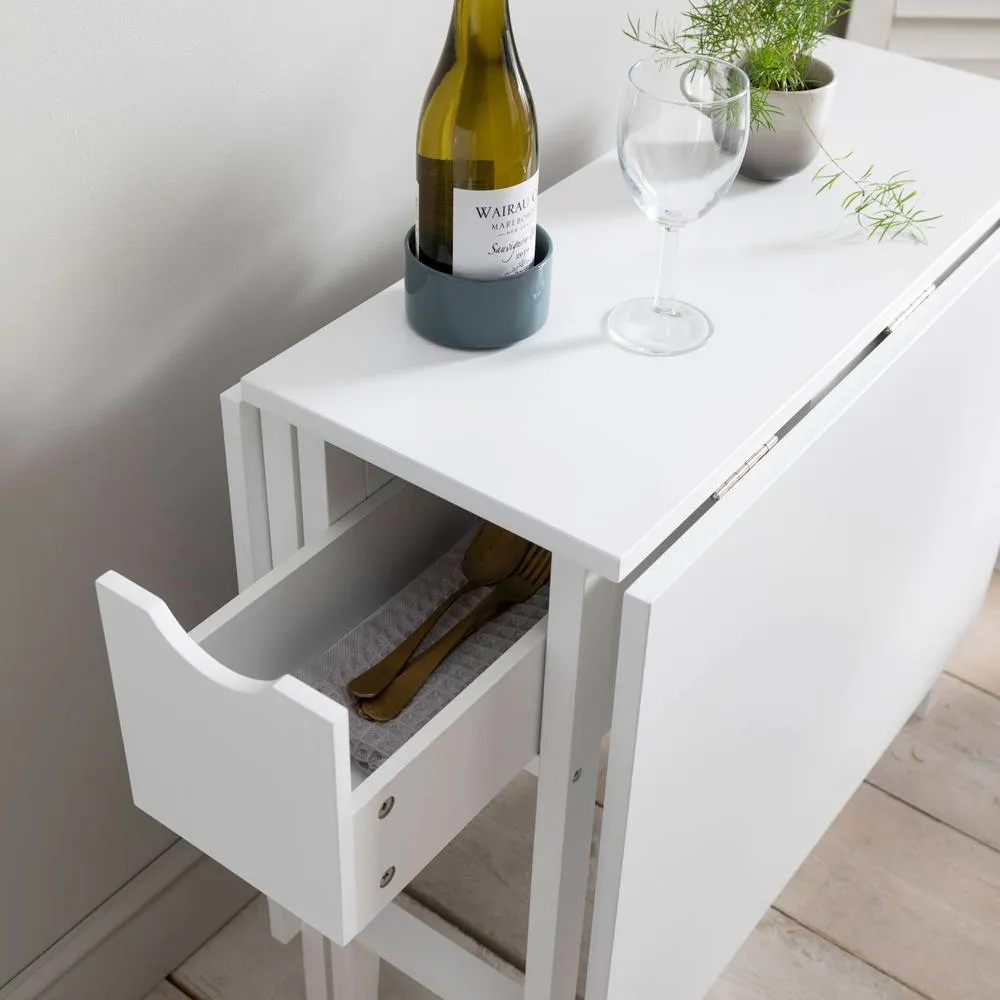 Nöa and Nani Gustav Folding Dining Table with Drawer in White 3