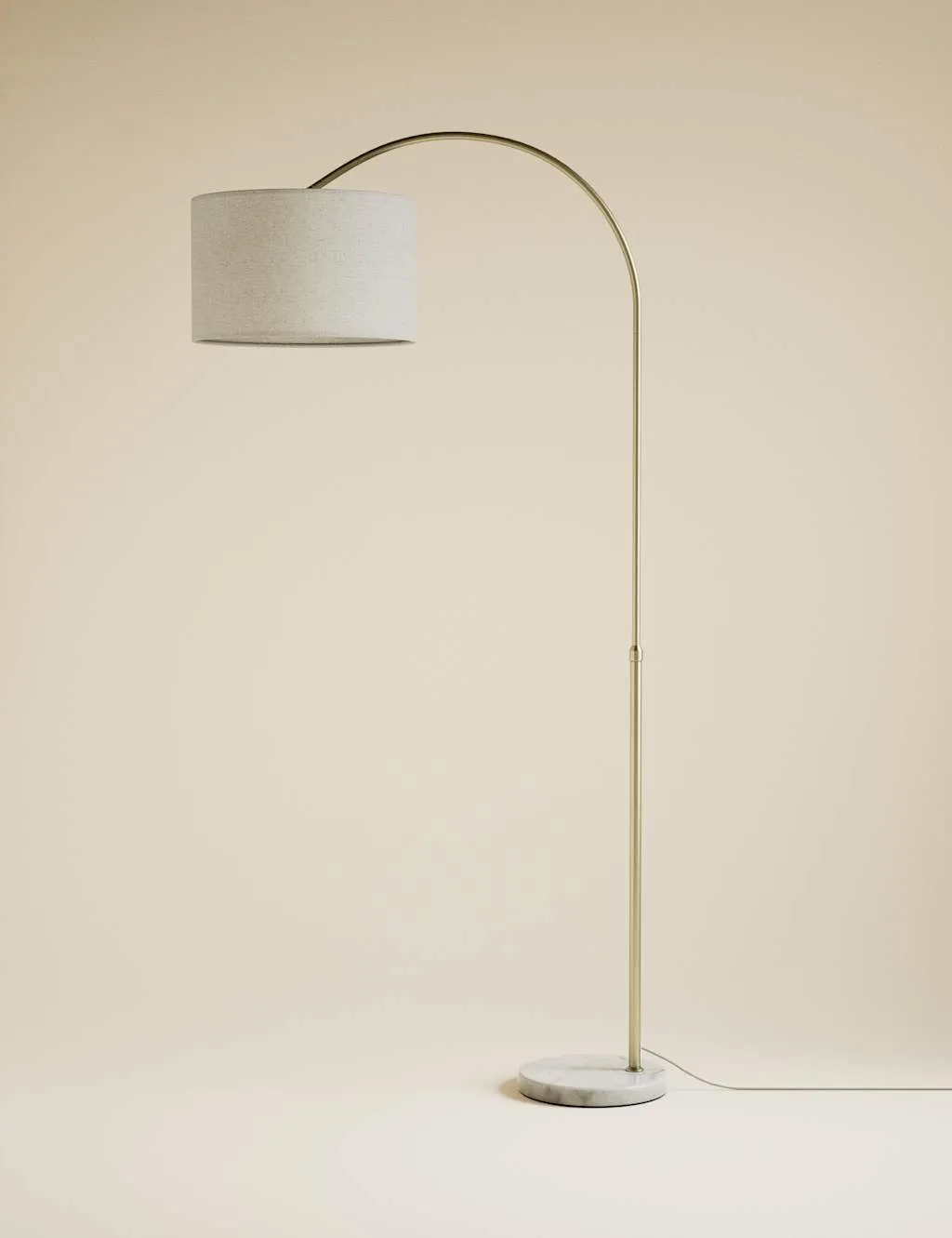 M&S Overreach Marble Base Floor Lamp Antique Brass
