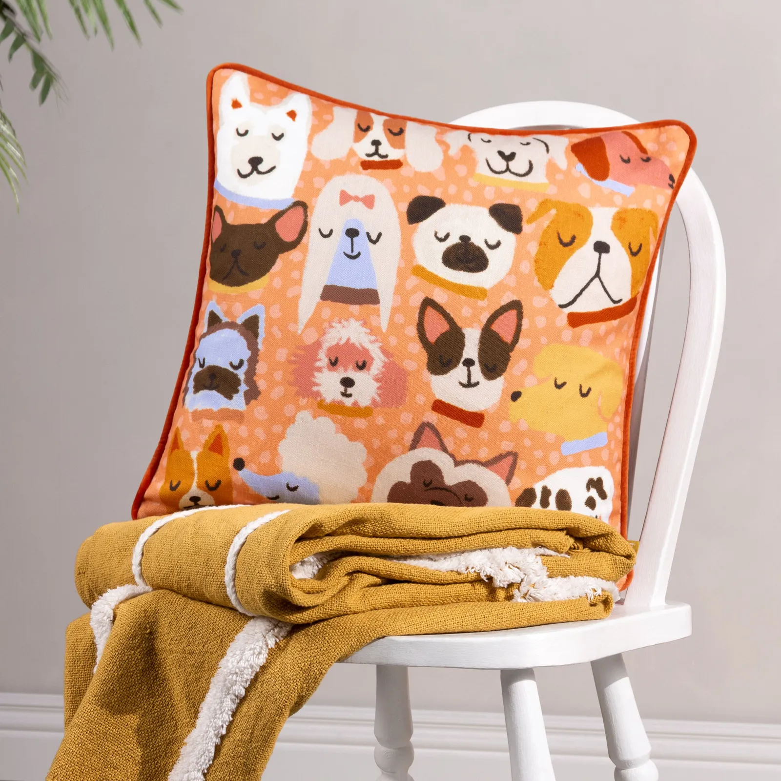 Furn Woofers Printed Piped Dog Cushion