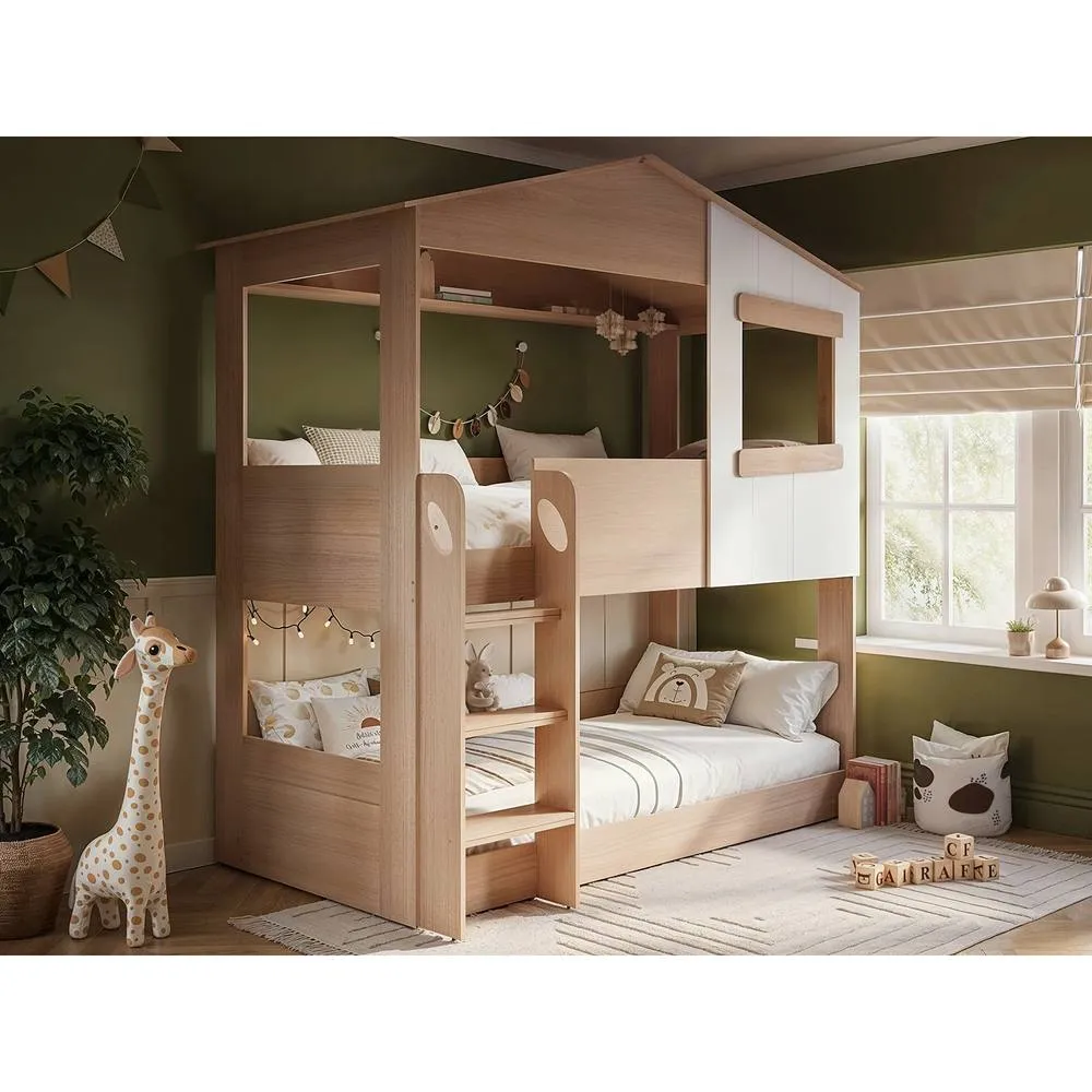 Flair Dreamland House Bunk Bed in Light Oak