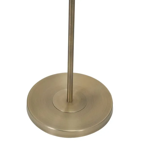 Pacific Lifestyle Seraphine Matt Antique Brass Faux Silk Scallop Shaded Floor Lamp 5