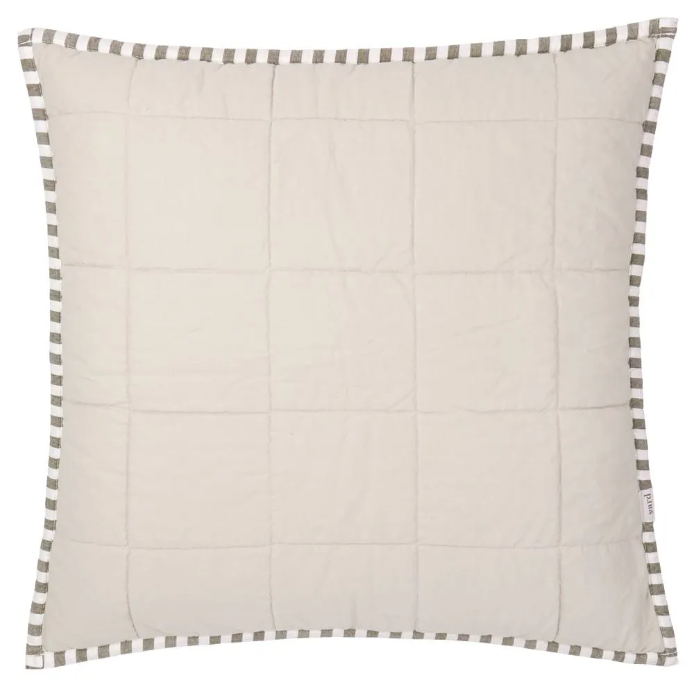 Yard Hebden Striped 100% Cotton Cushion in Stone 4