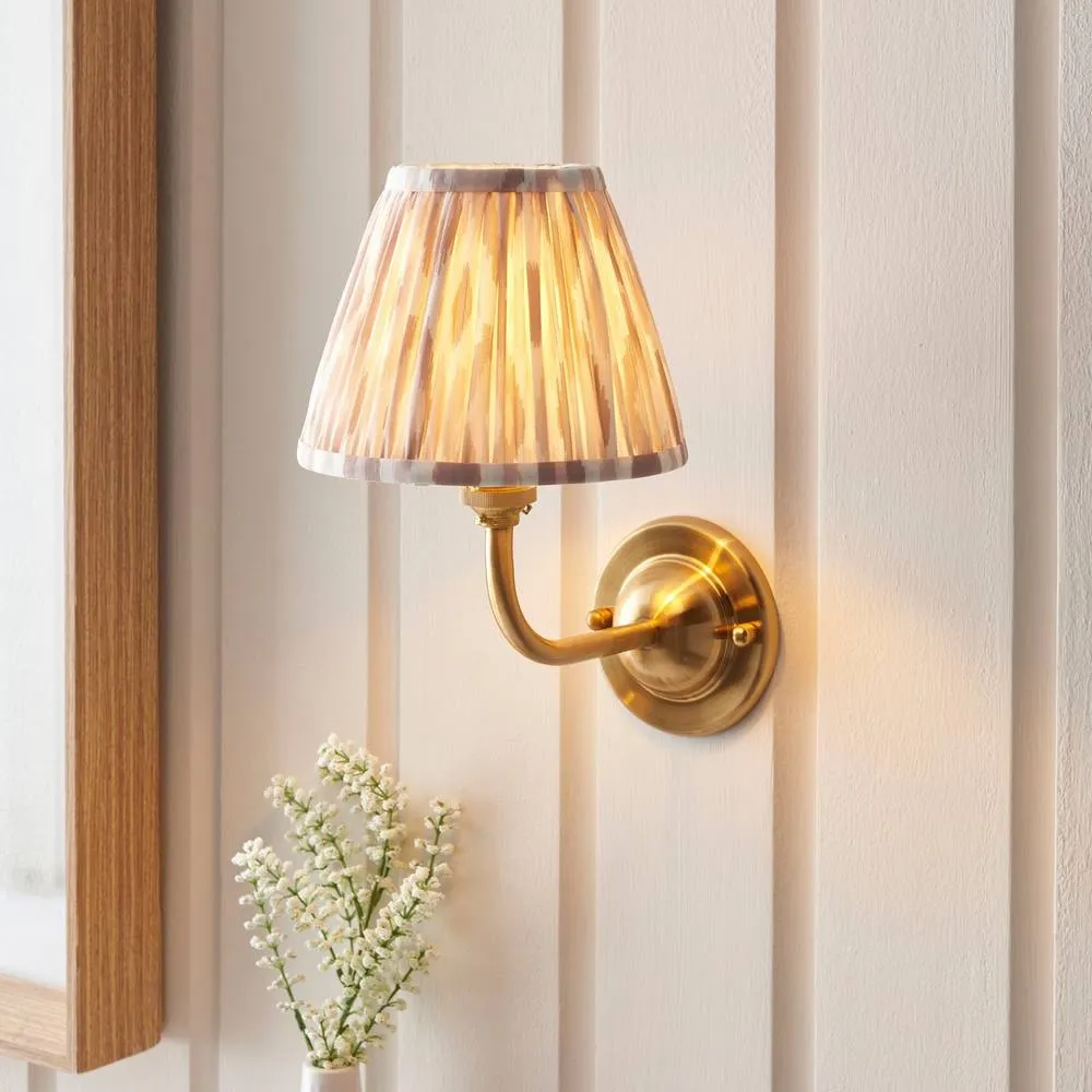 Netlighting Dome Arc Wall Light Fabric Ikat Shade 16cm B22 in Gold 2