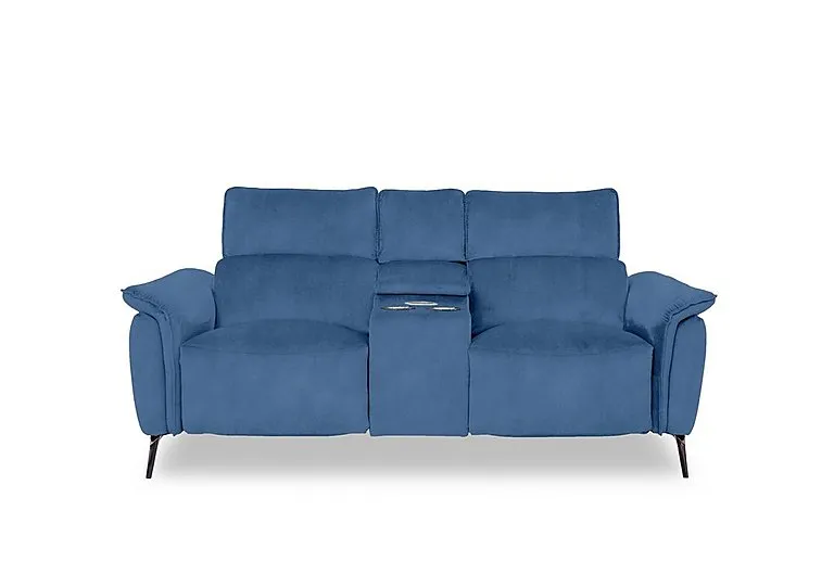 Jude Fabric 2 Seater Power Recliner Sofa with Smart Console, Power Headrests, Power Lumbar and Heated Seats - Dexter Wave