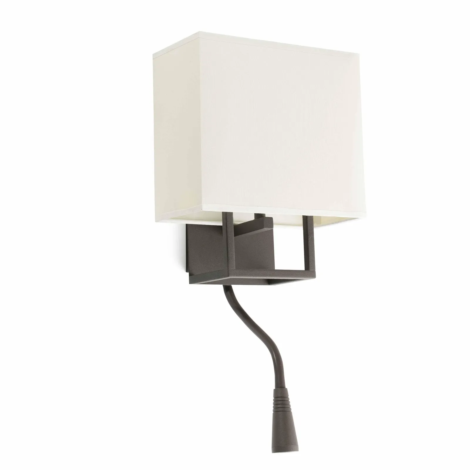 Netlighting Vesper 1 Light Indoor Wall Light Reading Lamp Brown with Shade E14