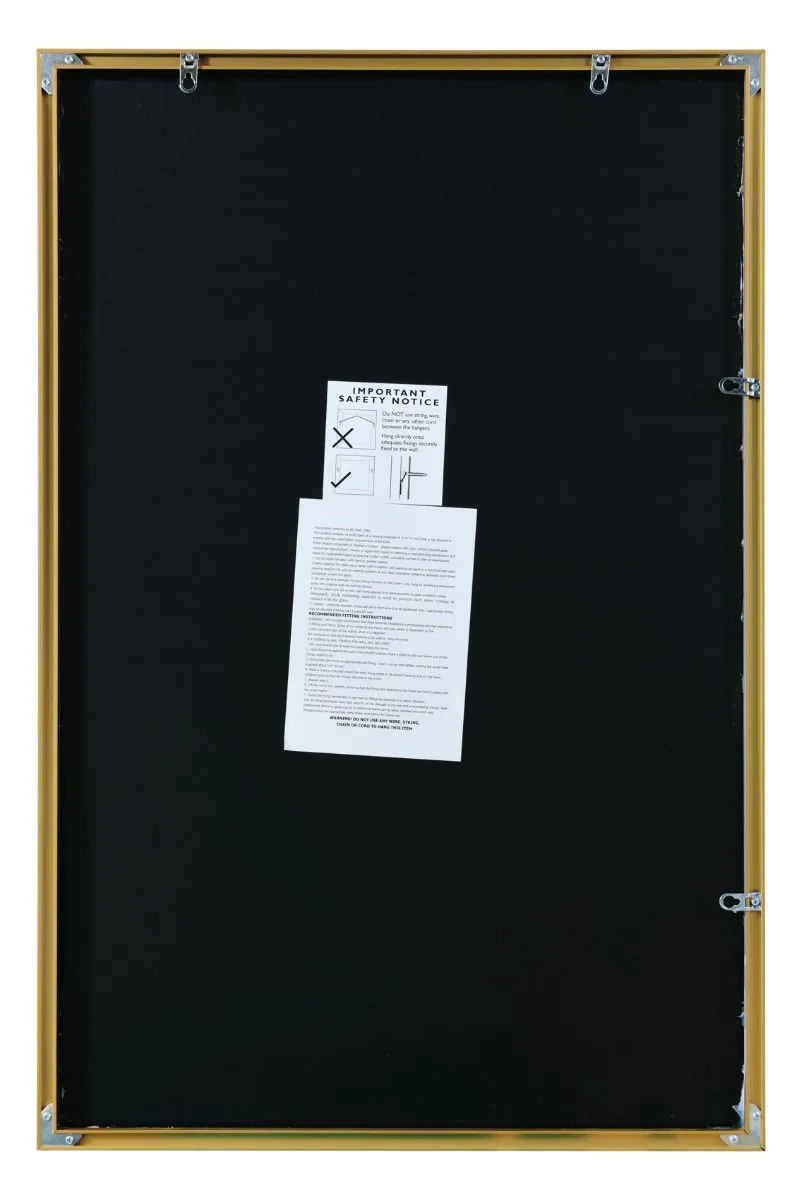 MirrorOutlet The Artus - Gold Aluminium Edged Wall Mirror 35" X 24" (90CM X 60CM) 3