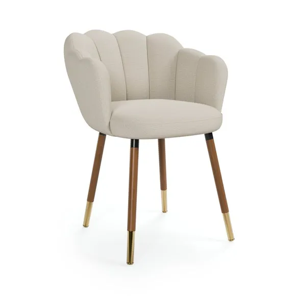 Vivian Dining Chair, Fabric with Dark Stain Legs 6