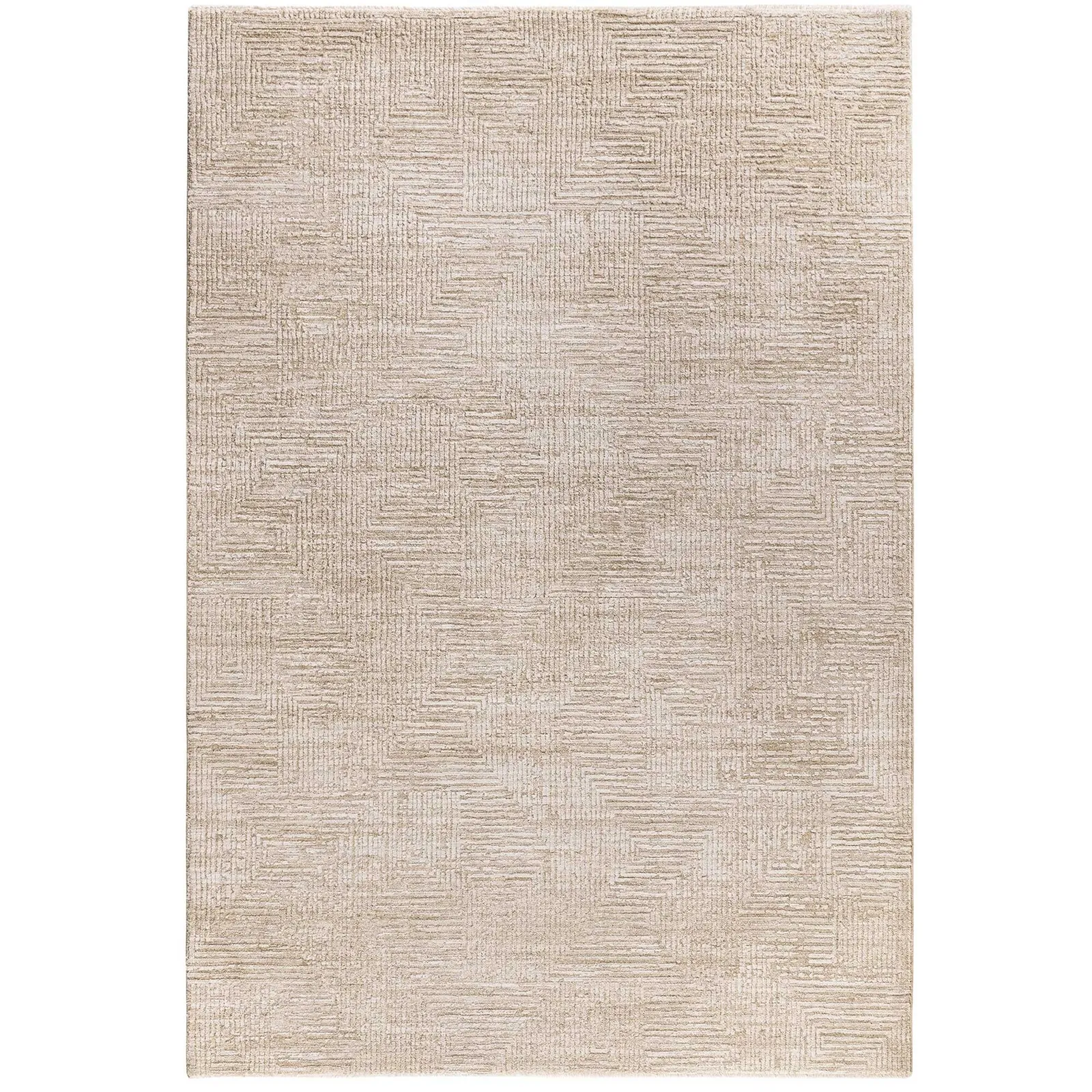 Perie Beige 120X160Cm Rug, Square, Neutral Polyester | Barker & Stonehouse