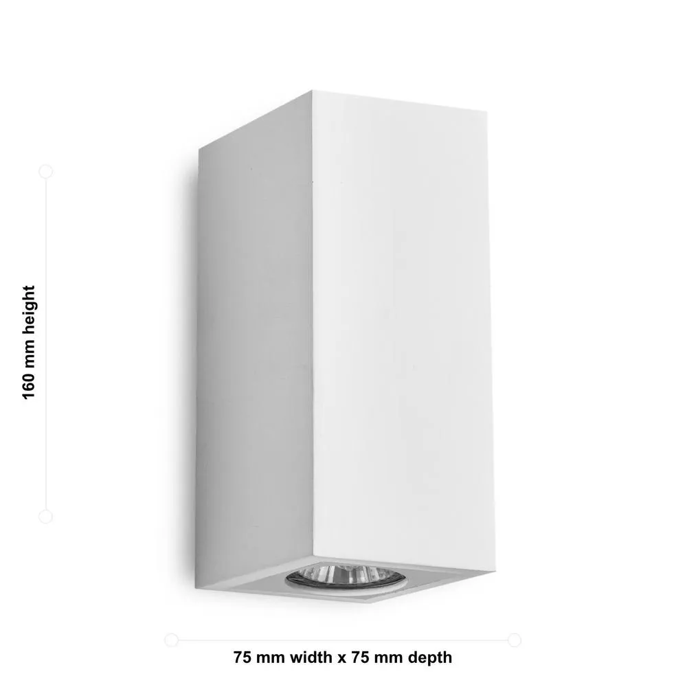 First Choice Lighting Kube - White Plaster GU10 Wall Light 5