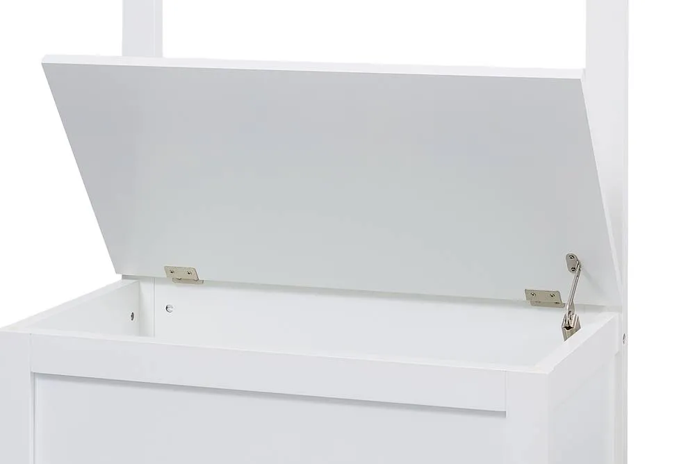 Nöa and Nani Karlstad Hallway Bench Shoe Storage and Coat Hook in White 6