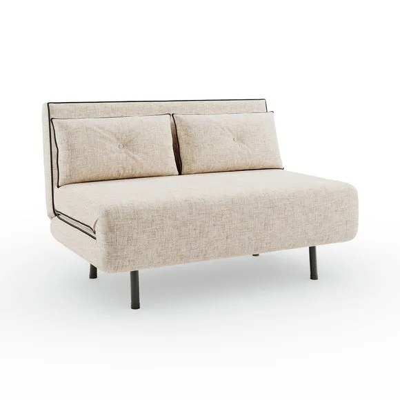 Phoebe Woven Contrast Piped Small Double 2 Seater Sofa Bed 6