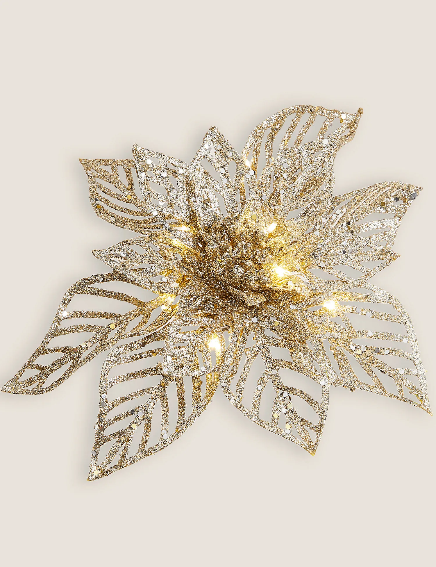 M&S Glitter Light Up Flower Tree Decoration