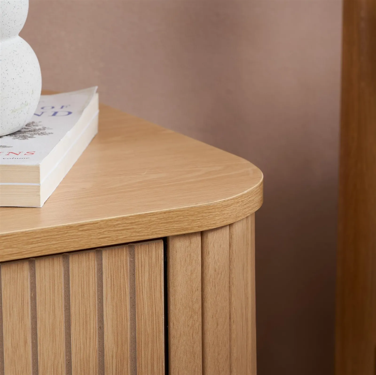 Birlea 1 Oak Brown Drawer Wooden Fluted Bedside Axel 3
