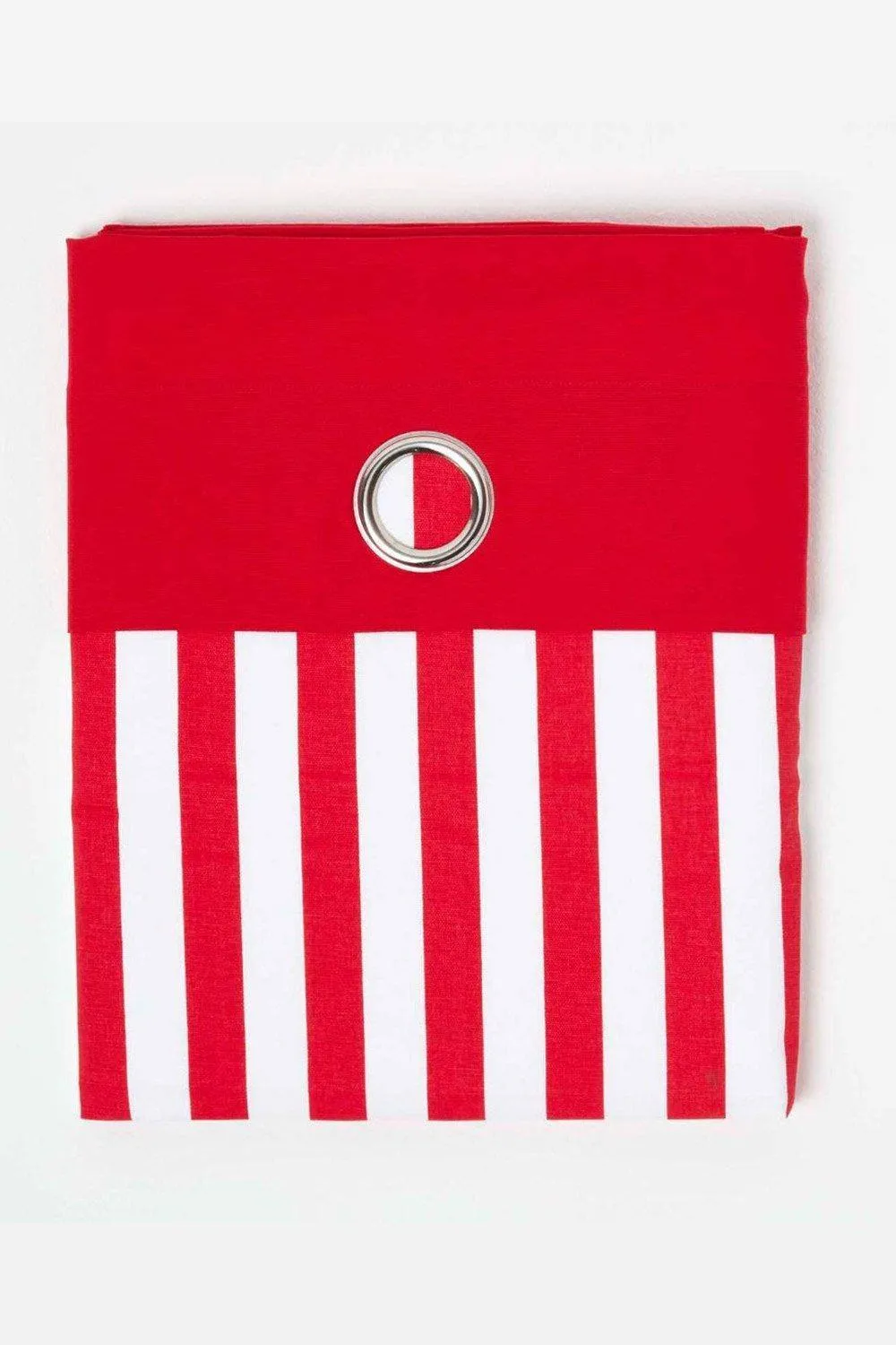 Homescapes Thick Red Stripe Ready Made Eyelet Curtain Pair 3