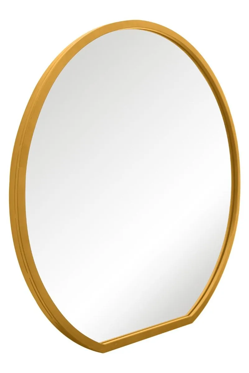 MirrorOutlet Gold Framed Flat Bottom Circular Wall Mirror (105CM X 100CM) 6