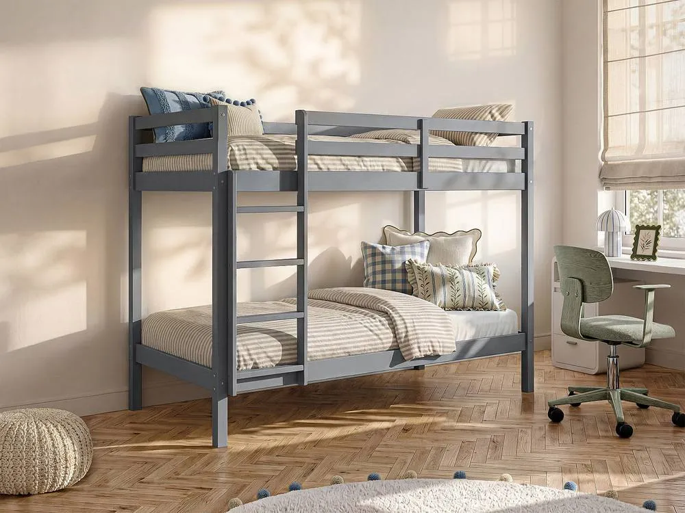 Vente-unique Bunk Beds - 2 X 90 X 190 Cm - Solid Pine - Grey - ANICET II 3