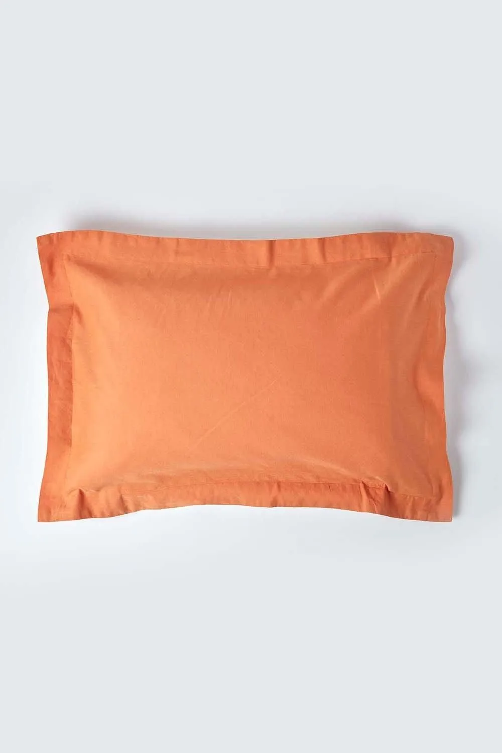 Homescapes Linen Oxford Pillowcase, King in Burnt Orange