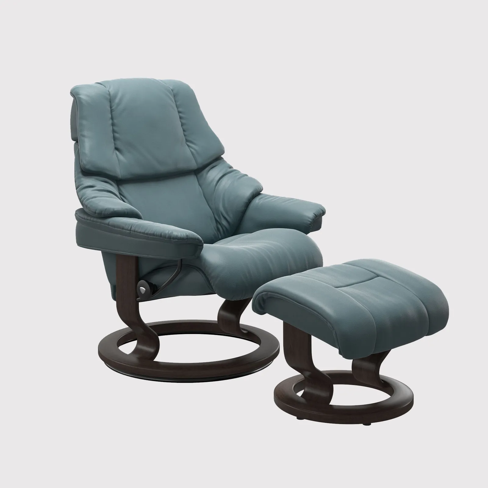 Stressless Reno Small Classic Recliner Chair & Footstool Leather | Barker & Stonehouse