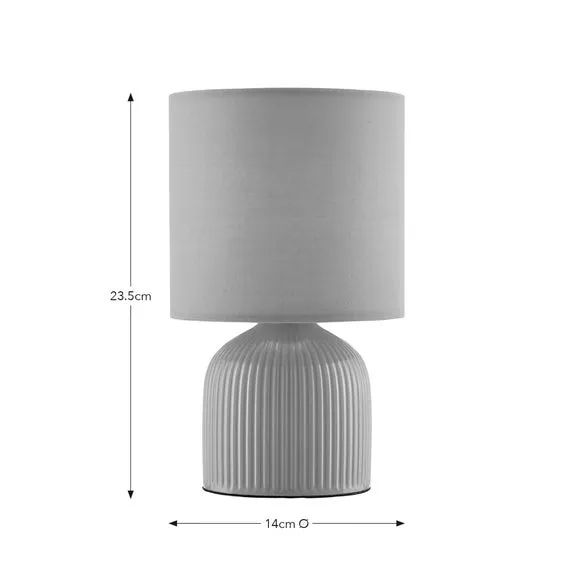 Hebe Ribbed Ceramic Table Lamp 6